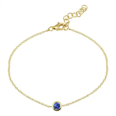 14K LARGE BEZEL SET SAPPHIRE BRACELET