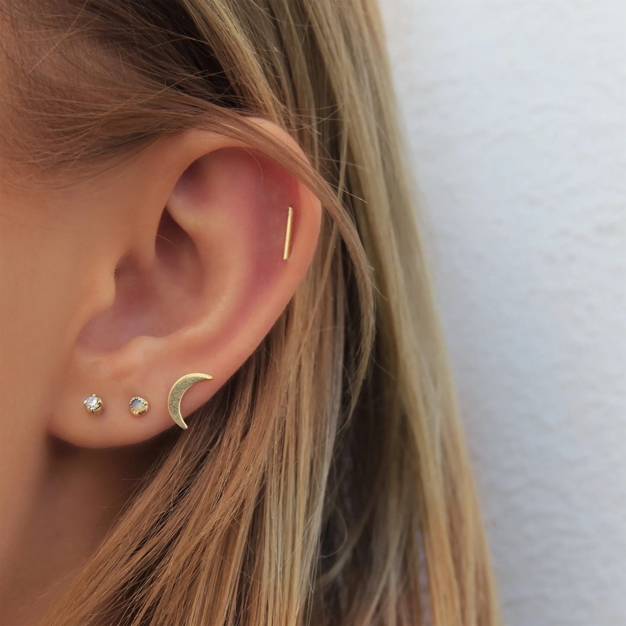 14K STAPLE STUDS 10MM