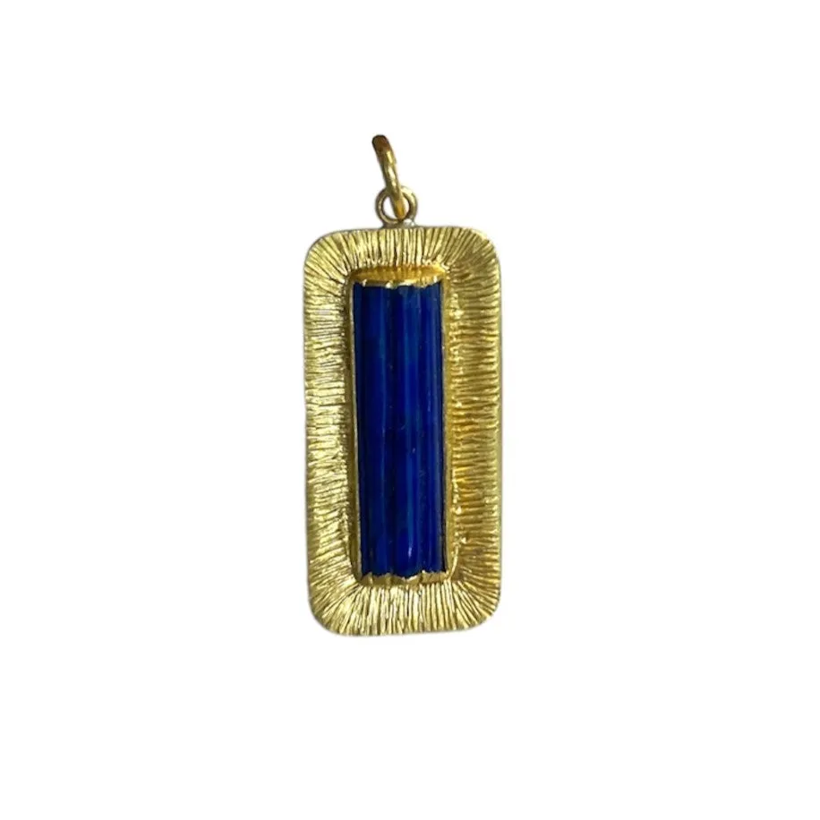 24K & Sterling Silver Lapis Bar Charm