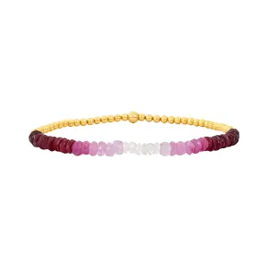 2MM Signature Bracelet with Ruby Ombré