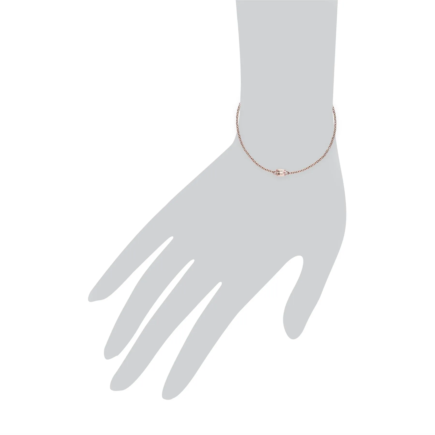 9 karat Rose Gold Morganit 7zoll Armband
