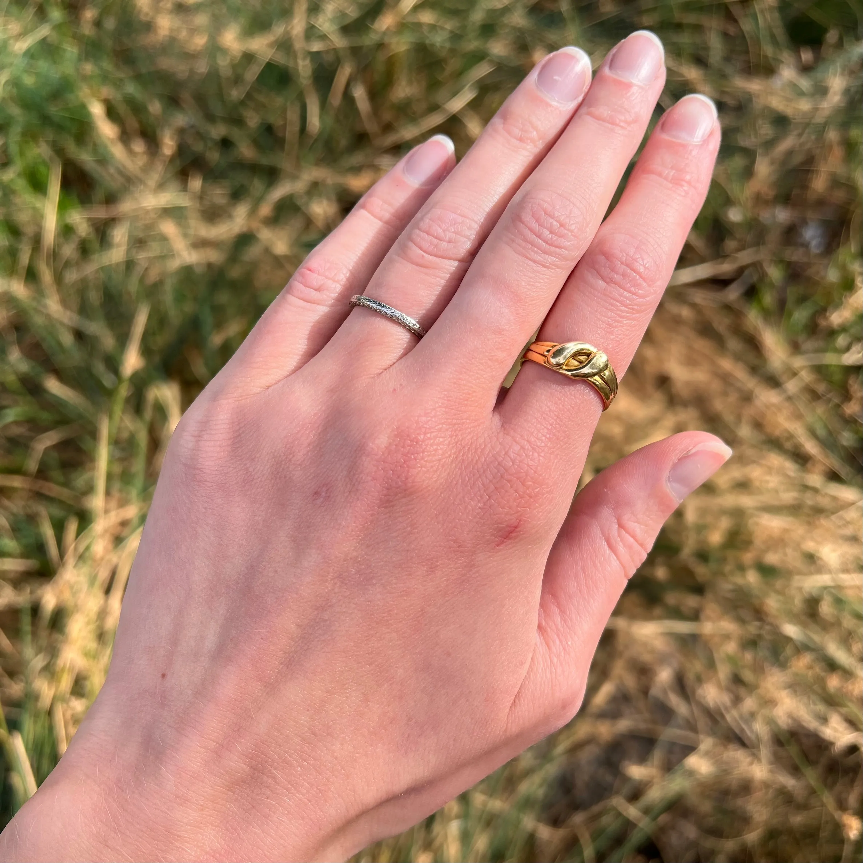 Antique 18k Gold Double Headed Snake Ring