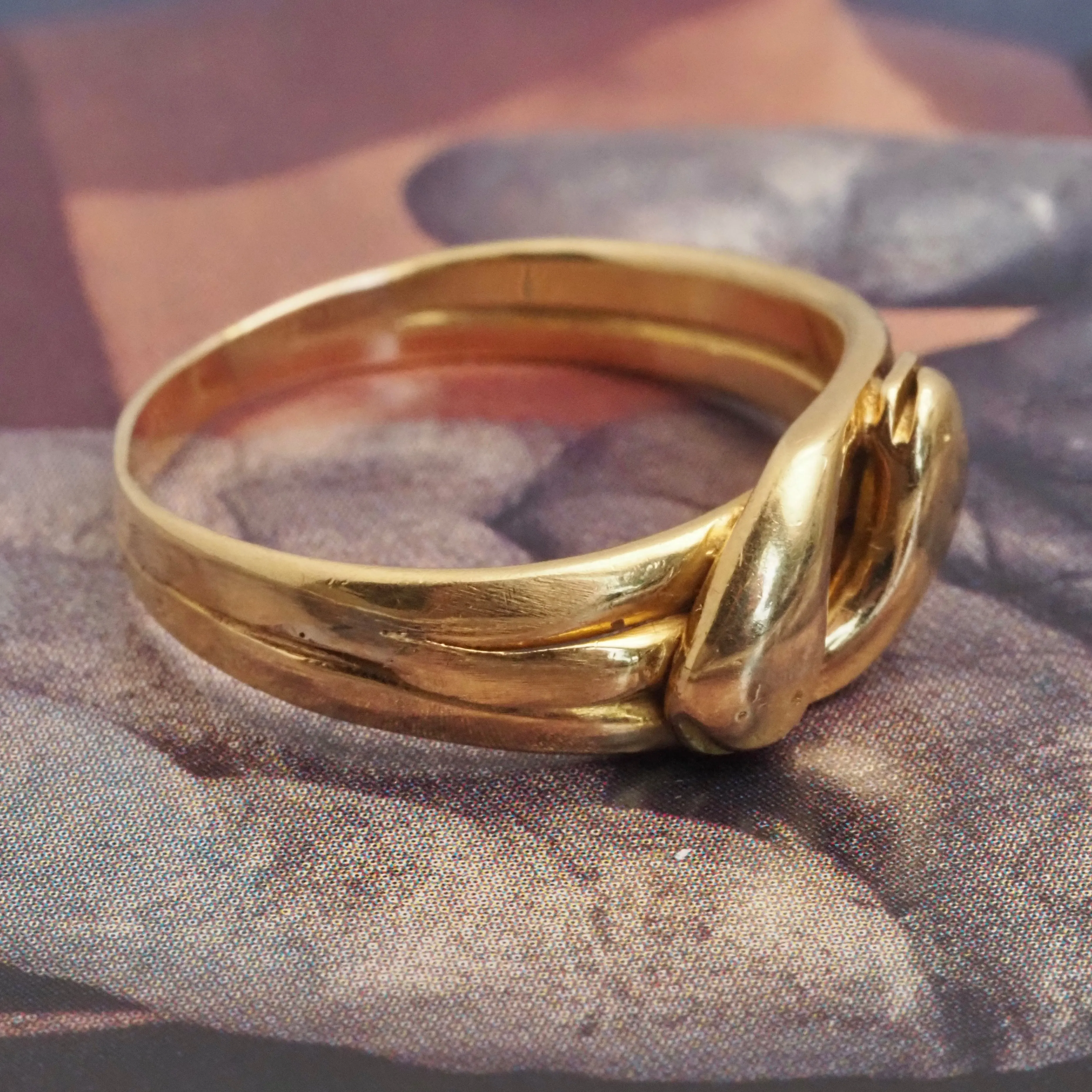 Antique 18k Gold Double Headed Snake Ring