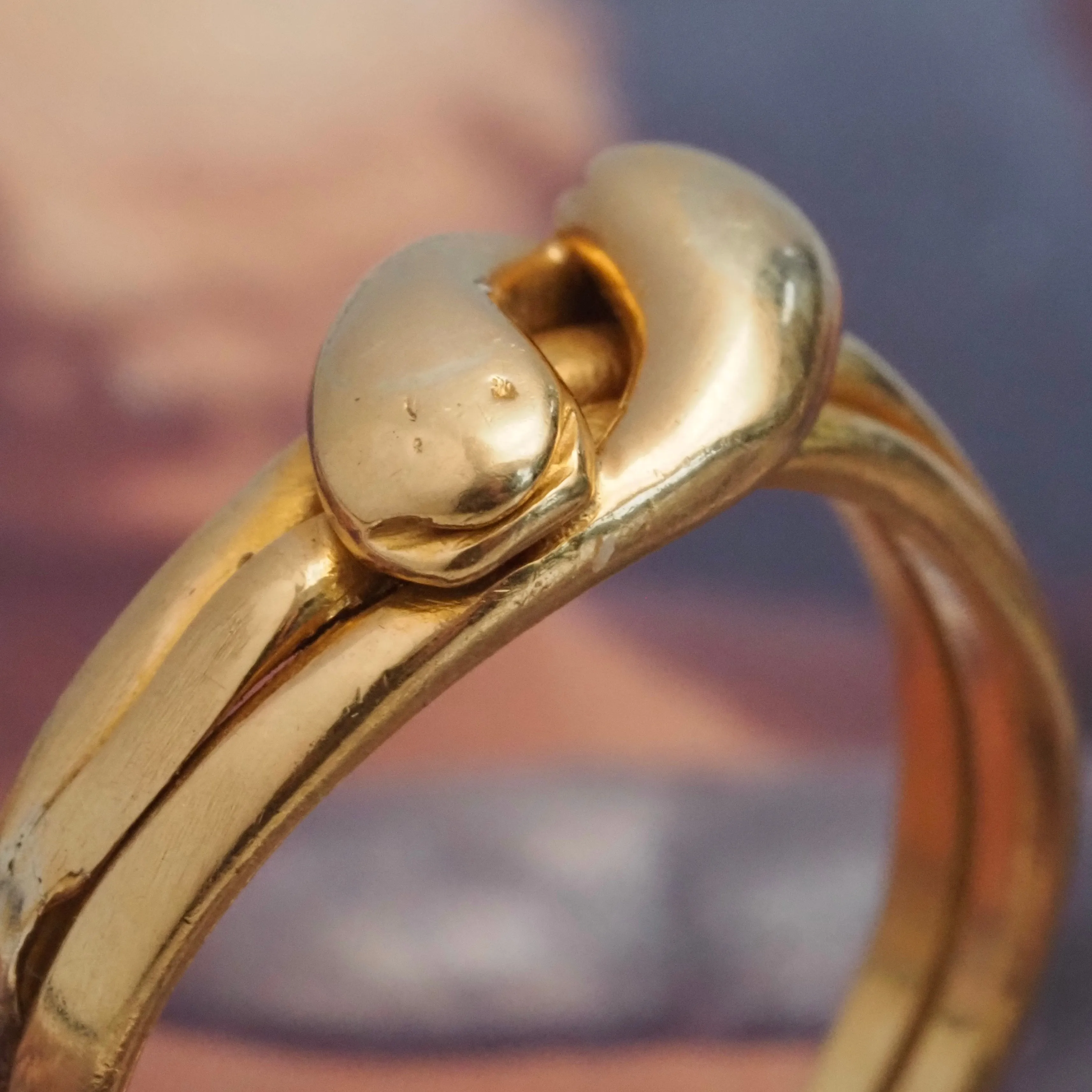 Antique 18k Gold Double Headed Snake Ring