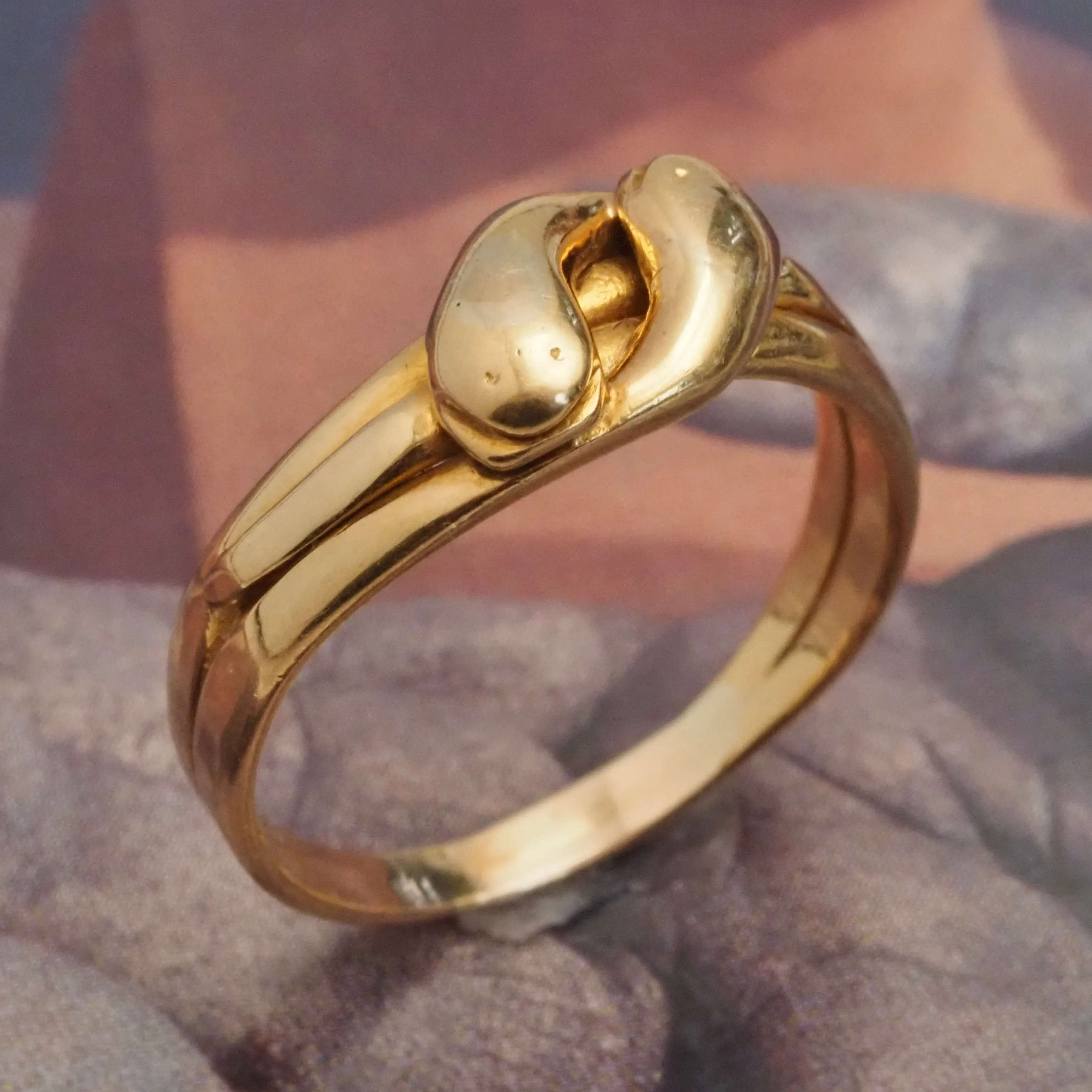 Antique 18k Gold Double Headed Snake Ring