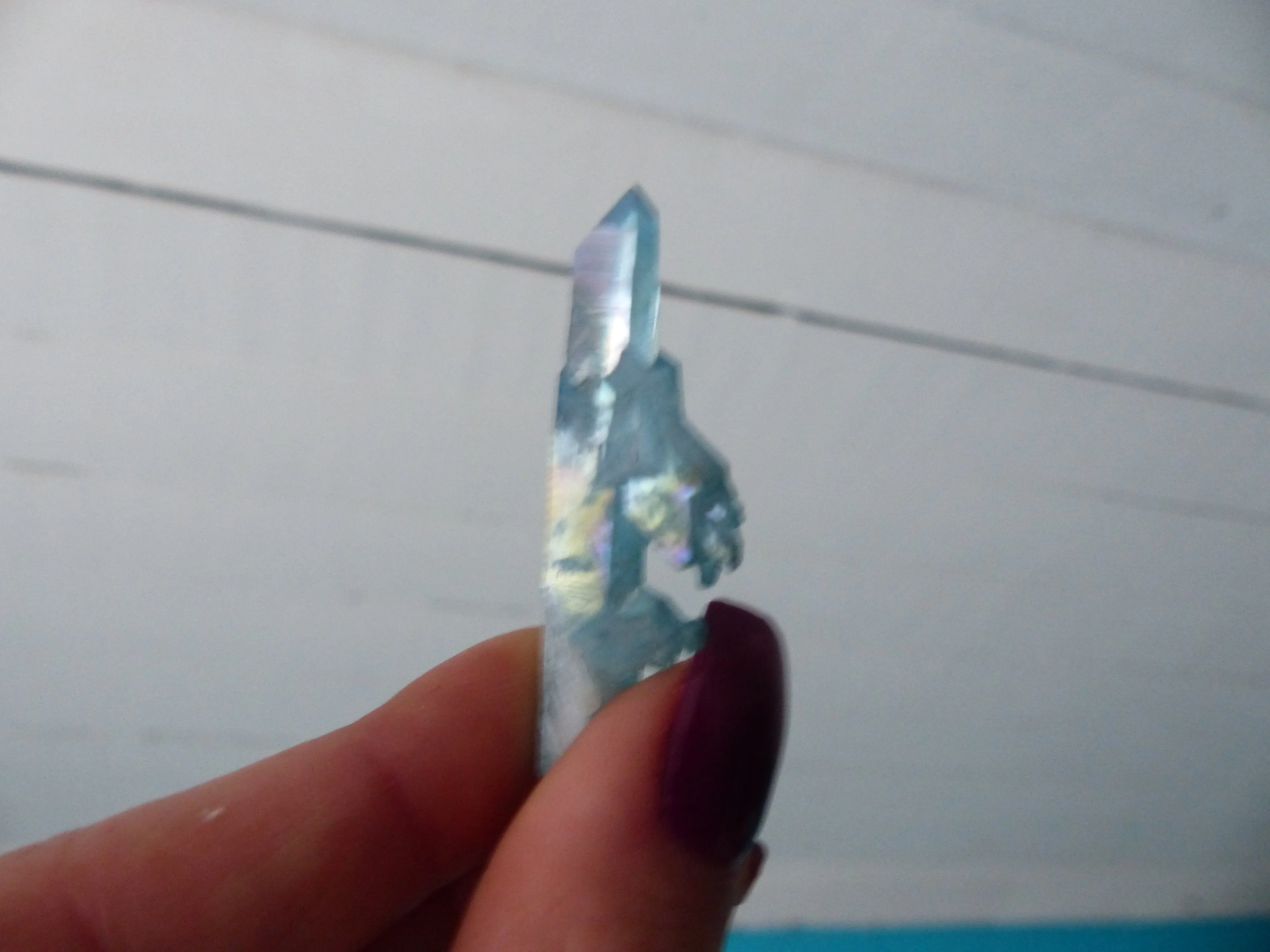 Arkansas Aqua Aura Quartz Point (#4)