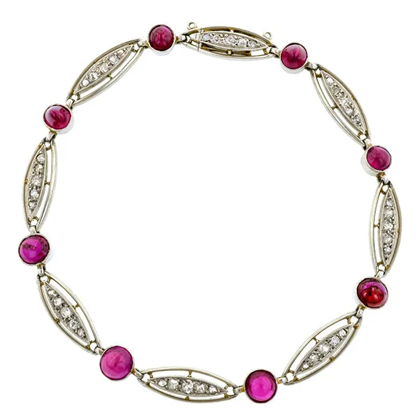 Art Deco Ruby & Diamond Bracelet