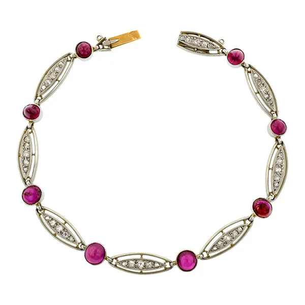 Art Deco Ruby & Diamond Bracelet