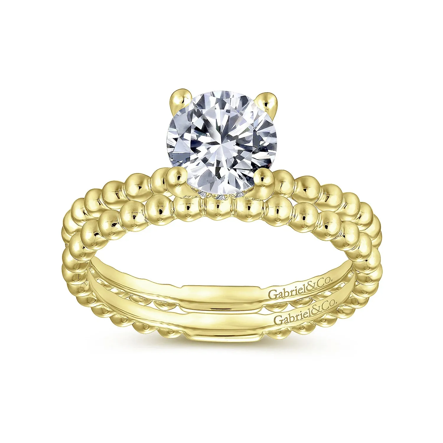Beaded Hidden Halo Engagement Ring Mounting