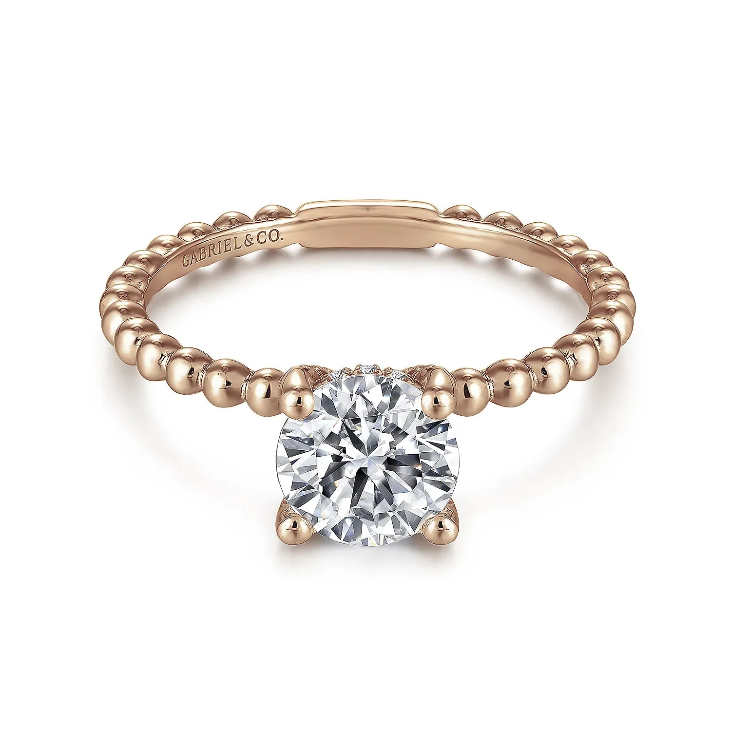 Beaded Hidden Halo Engagement Ring Mounting