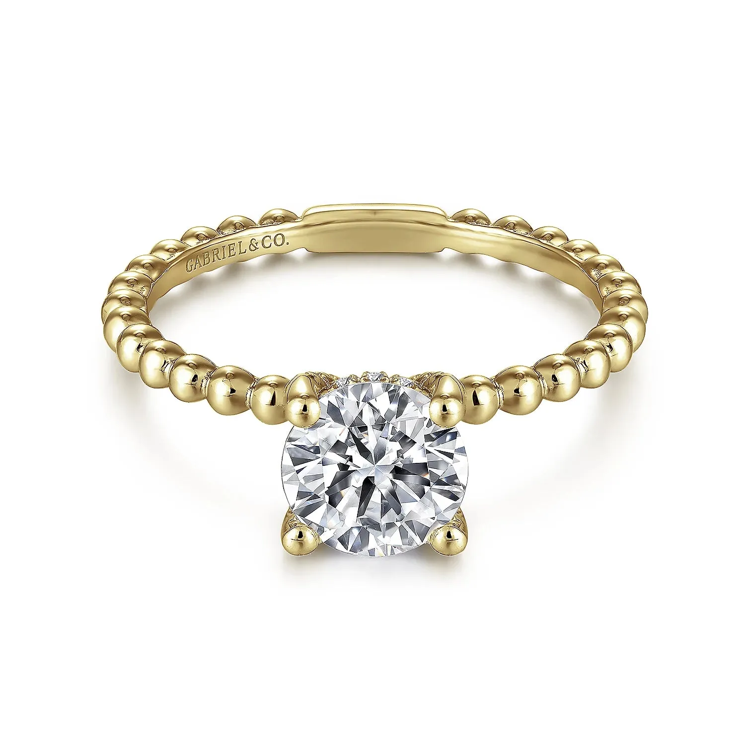 Beaded Hidden Halo Engagement Ring Mounting