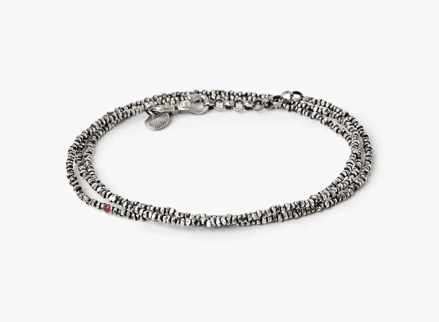 BEADED STERLING CHIPS MULTI WRAP BRACELET 307