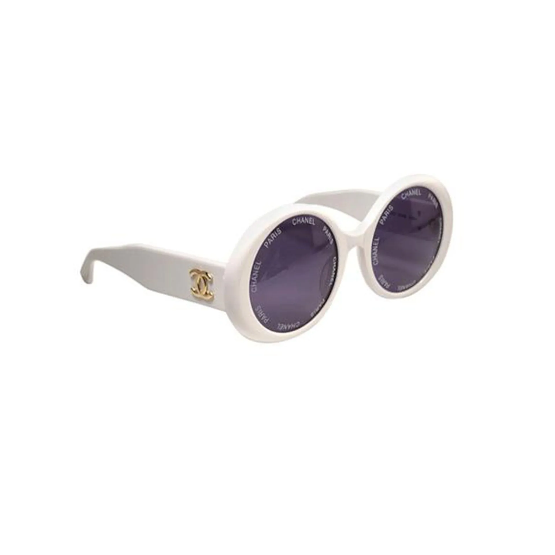 Chanel Rare 1993 Runway Vintage White Sunglasses
