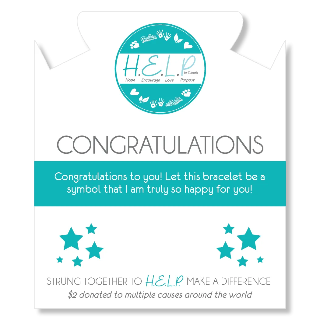 Congratulations Charm with Blue Opal Jade Charity Bracelet