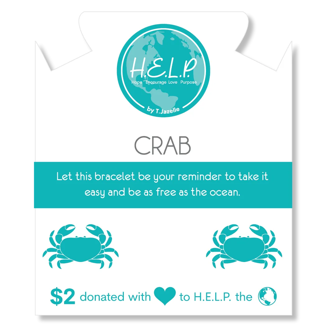 Crab Charm with Blue Opal Jade Charity Bracelet