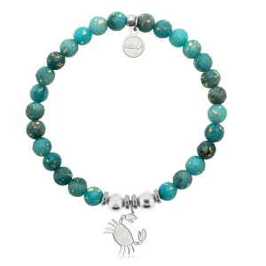 Crab Charm with Blue Opal Jade Charity Bracelet
