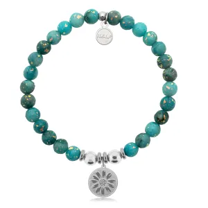 Daisy Charm with Blue Opal Jade Charity Bracelet