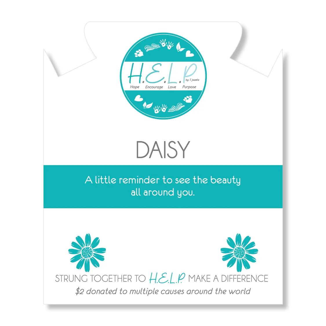 Daisy Charm with Blue Opal Jade Charity Bracelet