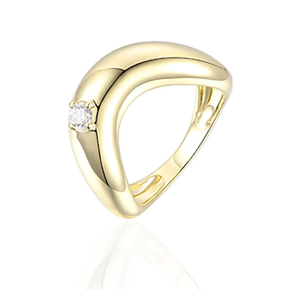 Diamond Curved Band Ring in US Size 6