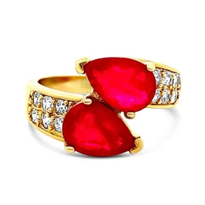 Double Stone Ruby Ring
