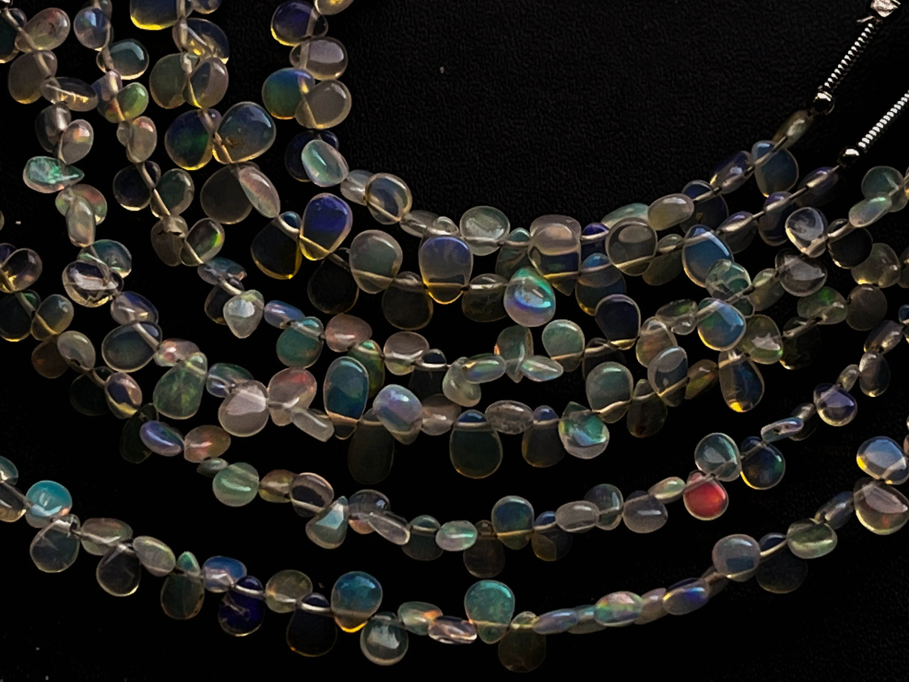 Ethiopian Opal Pear Shape Briolette - 6 Strings bunch