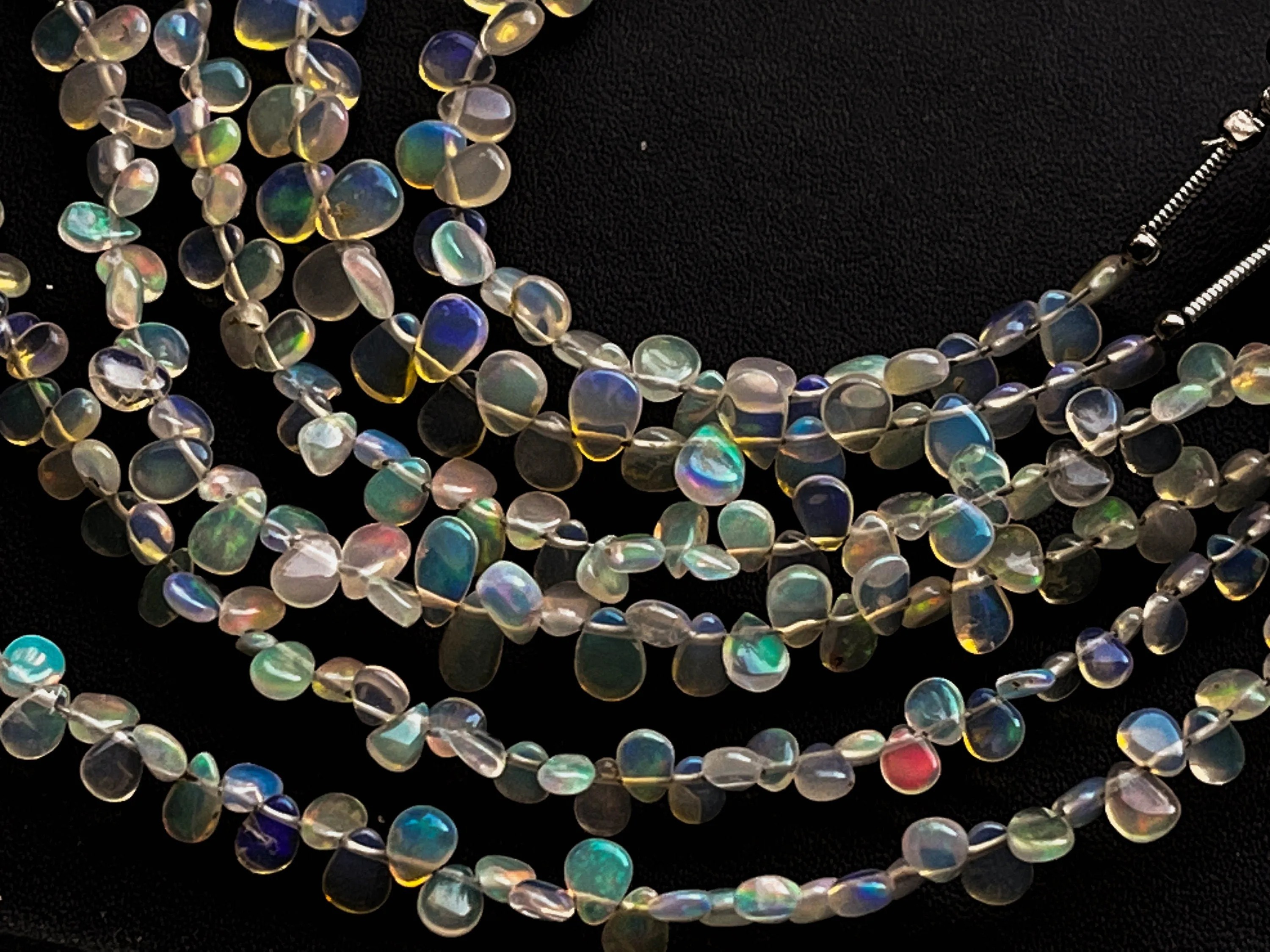 Ethiopian Opal Pear Shape Briolette - 6 Strings bunch