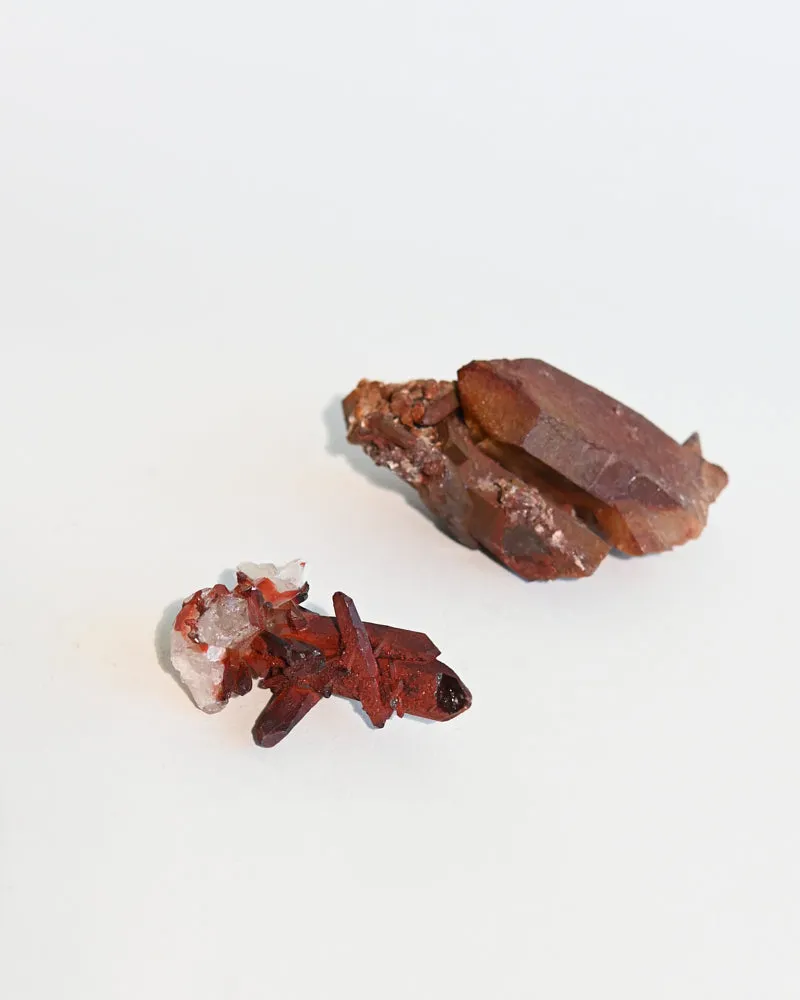 Fire Hematite Quartz Cluster