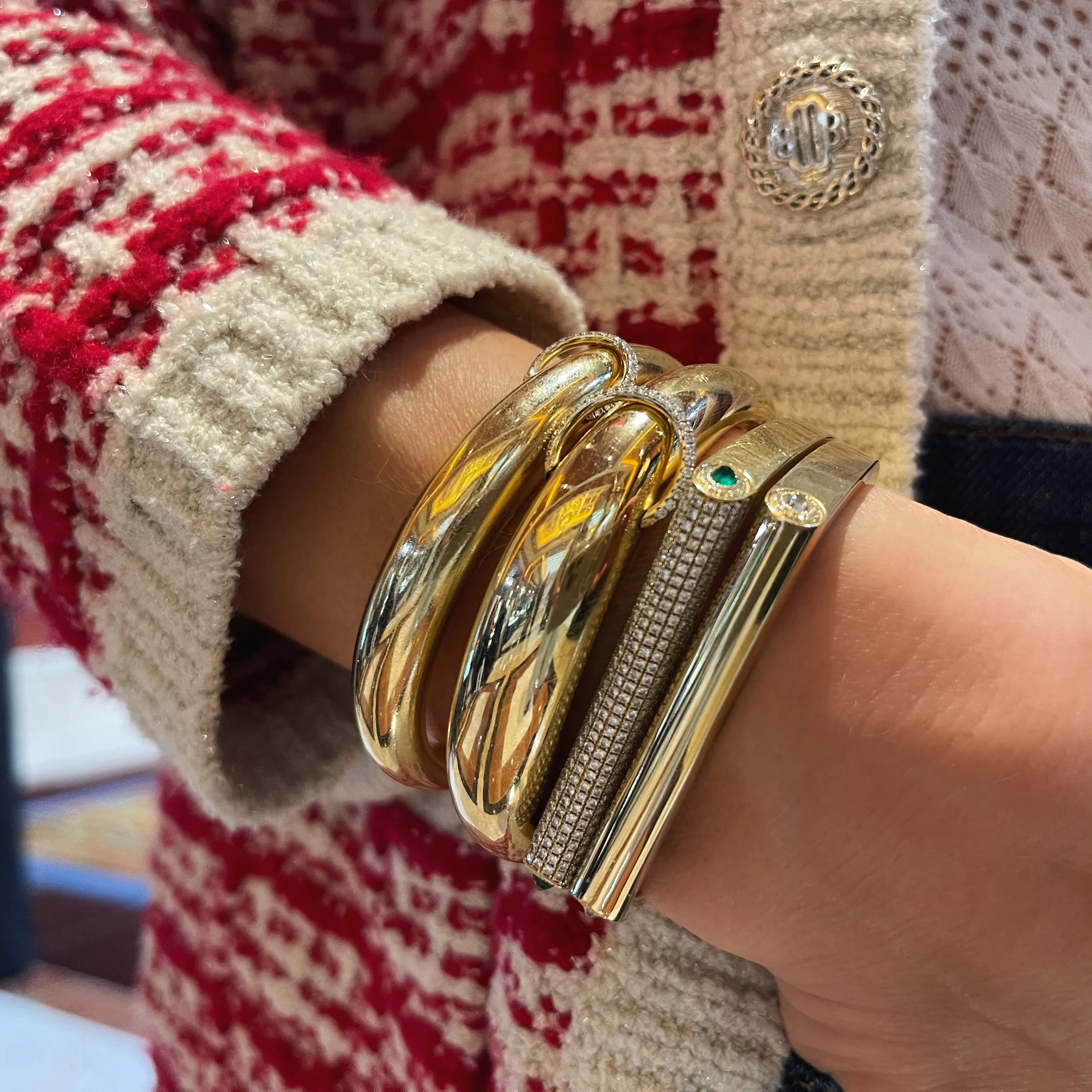 Full Diamond & Gemstone Grace Bangle Bracelet