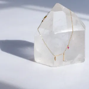 Gold-filled Ruby Bead Bracelet