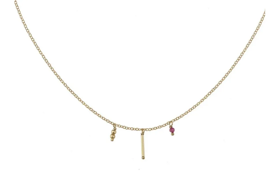 Gold-filled Ruby Bead Necklace