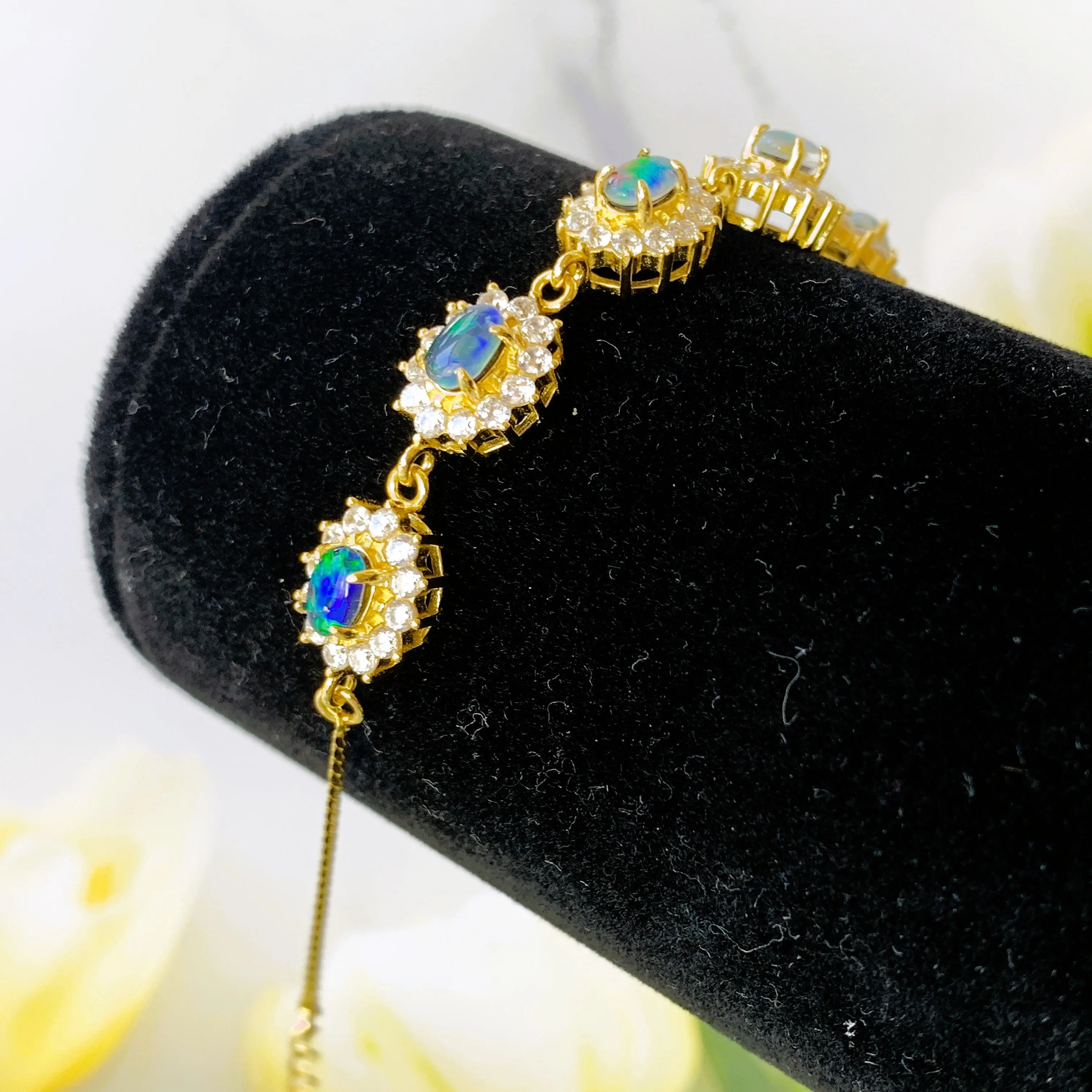 Gold plated Sterling Silver Opal bracelet