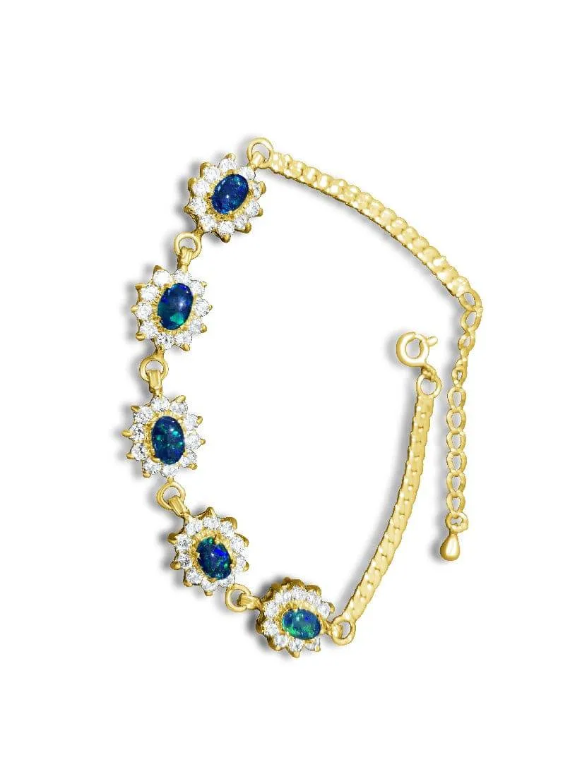 Gold plated Sterling Silver Opal bracelet