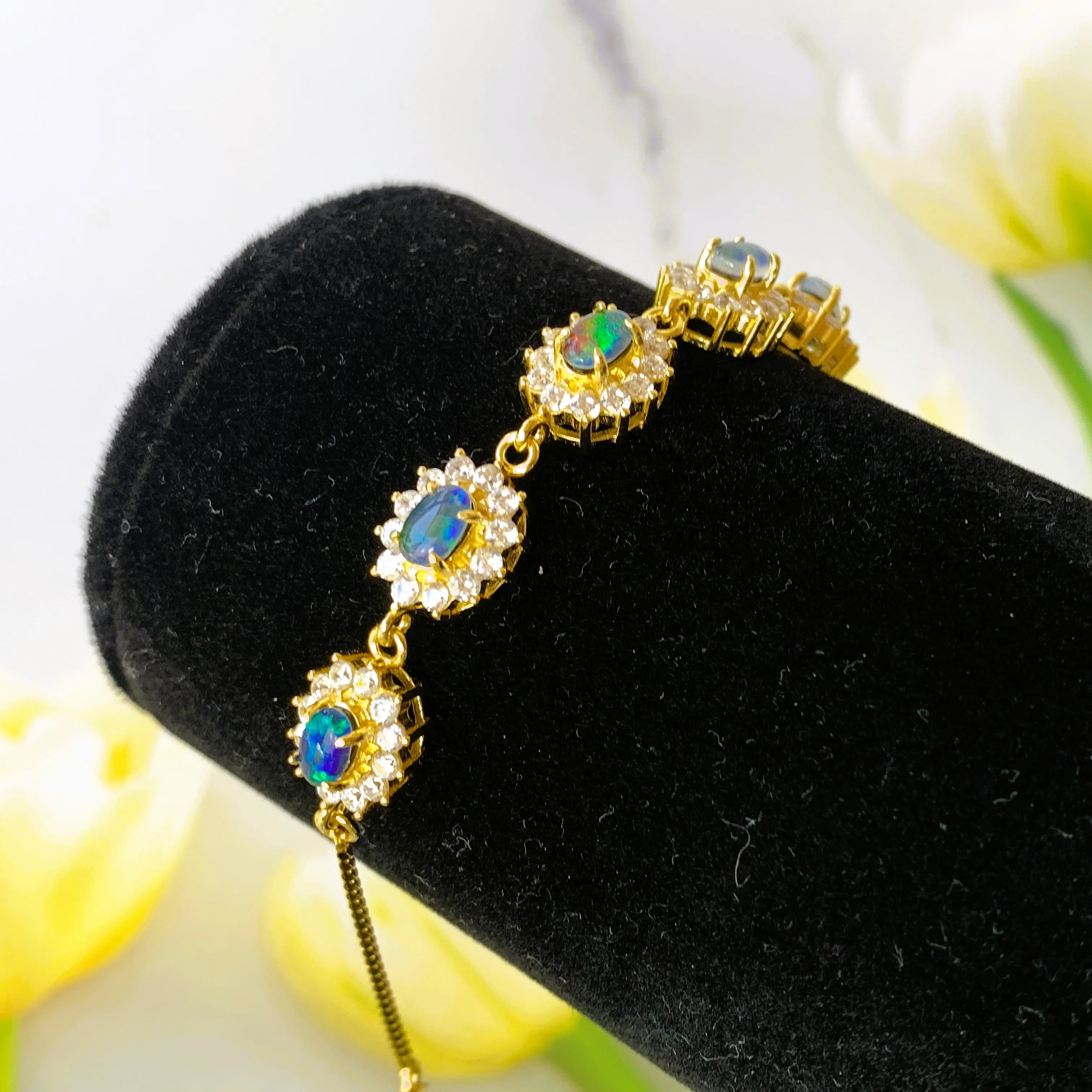 Gold plated Sterling Silver Opal bracelet