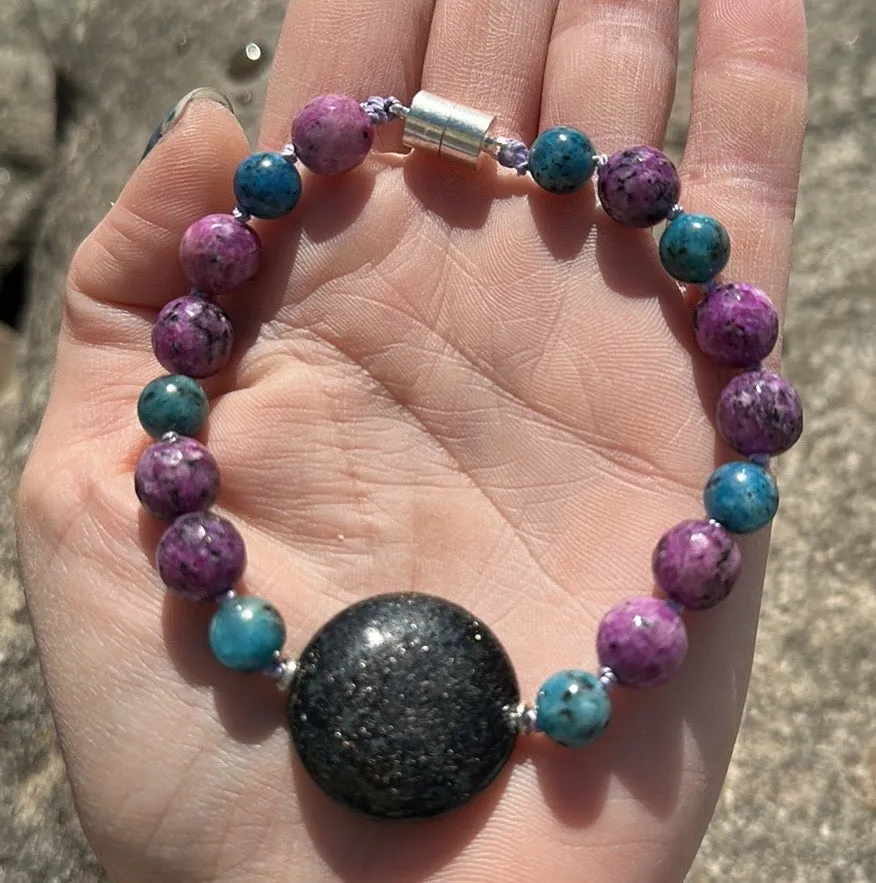 Goldstone magnetic bracelet