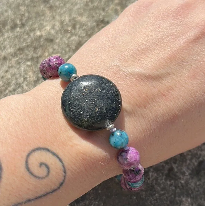 Goldstone magnetic bracelet