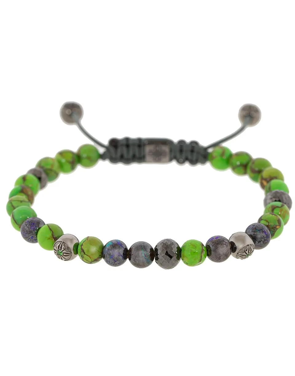 Green Turquoise and Opal Bead Bracelet