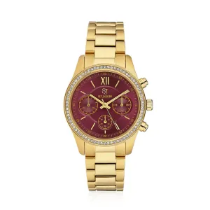 Ladies Burgundy Round Domenica Watch