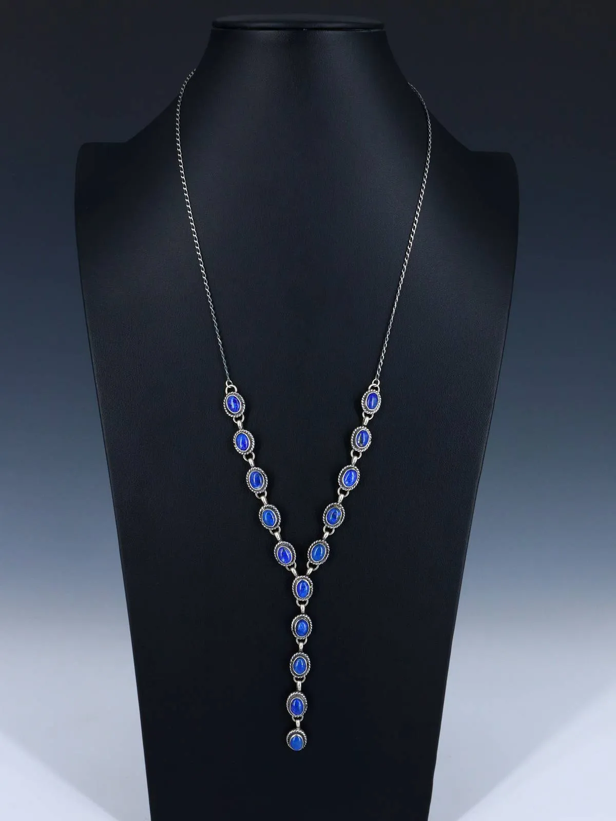 Native American Jewelry Lapis Lariat Necklace Set