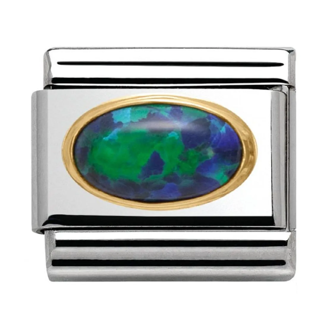 NOMINATION Link Gold with Green Opal Oval