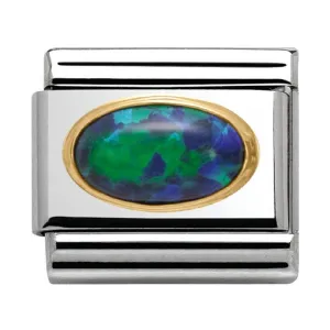 NOMINATION Link Gold with Green Opal Oval