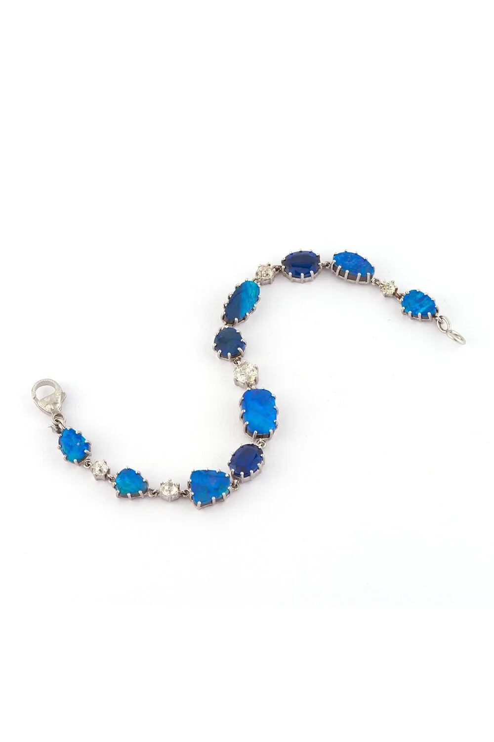 Opal Kyanite Diamond Bracelet