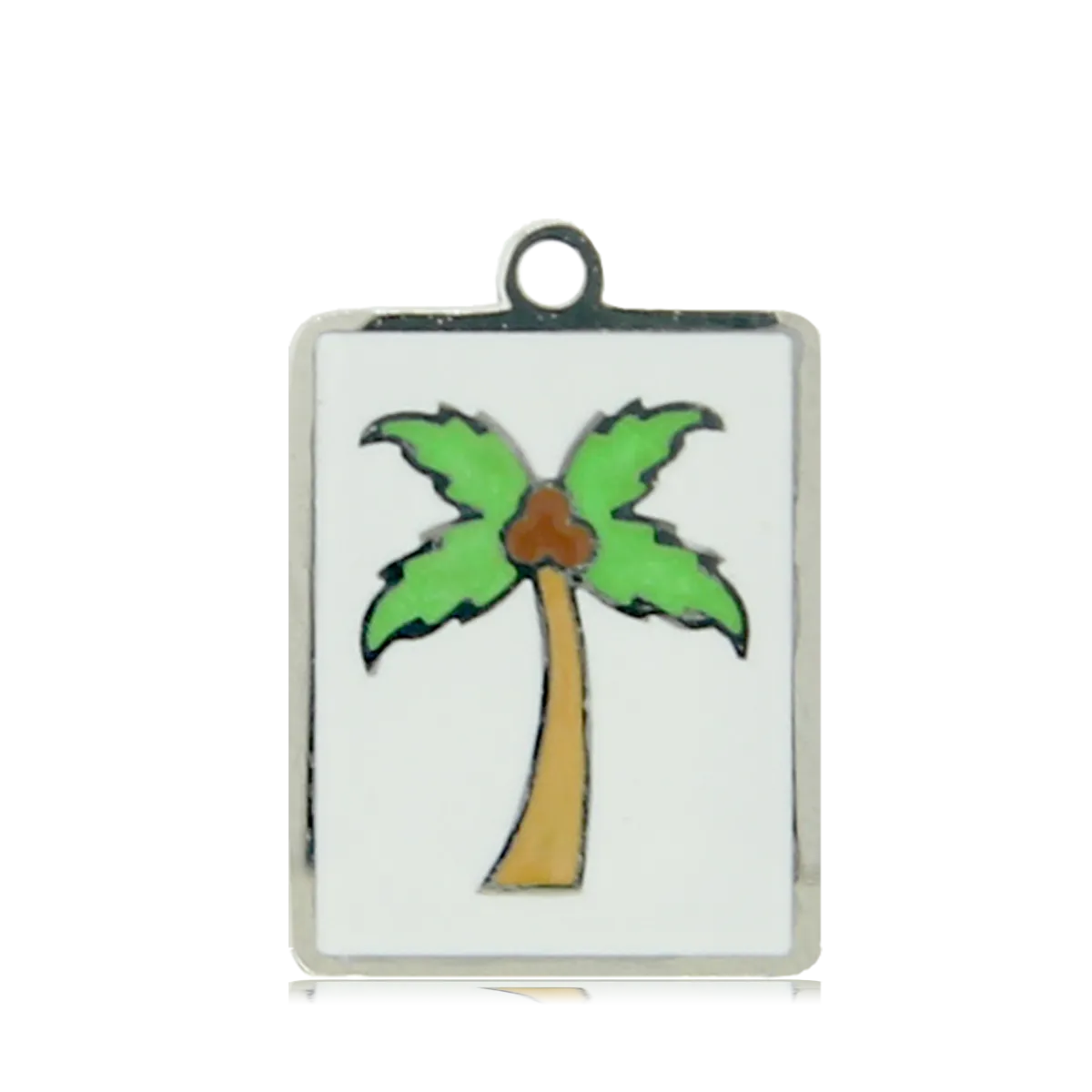Palm Tree Enamel Charm with Blue Opal Jade Charity Bracelet