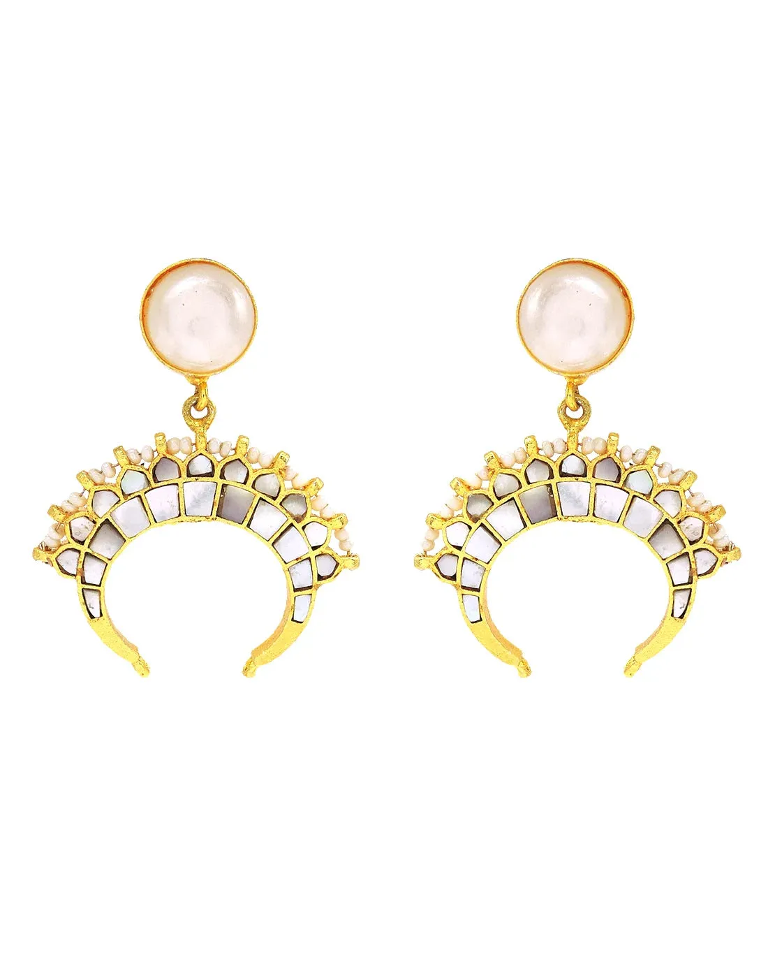 Pearl & Shell Cluster Earrings