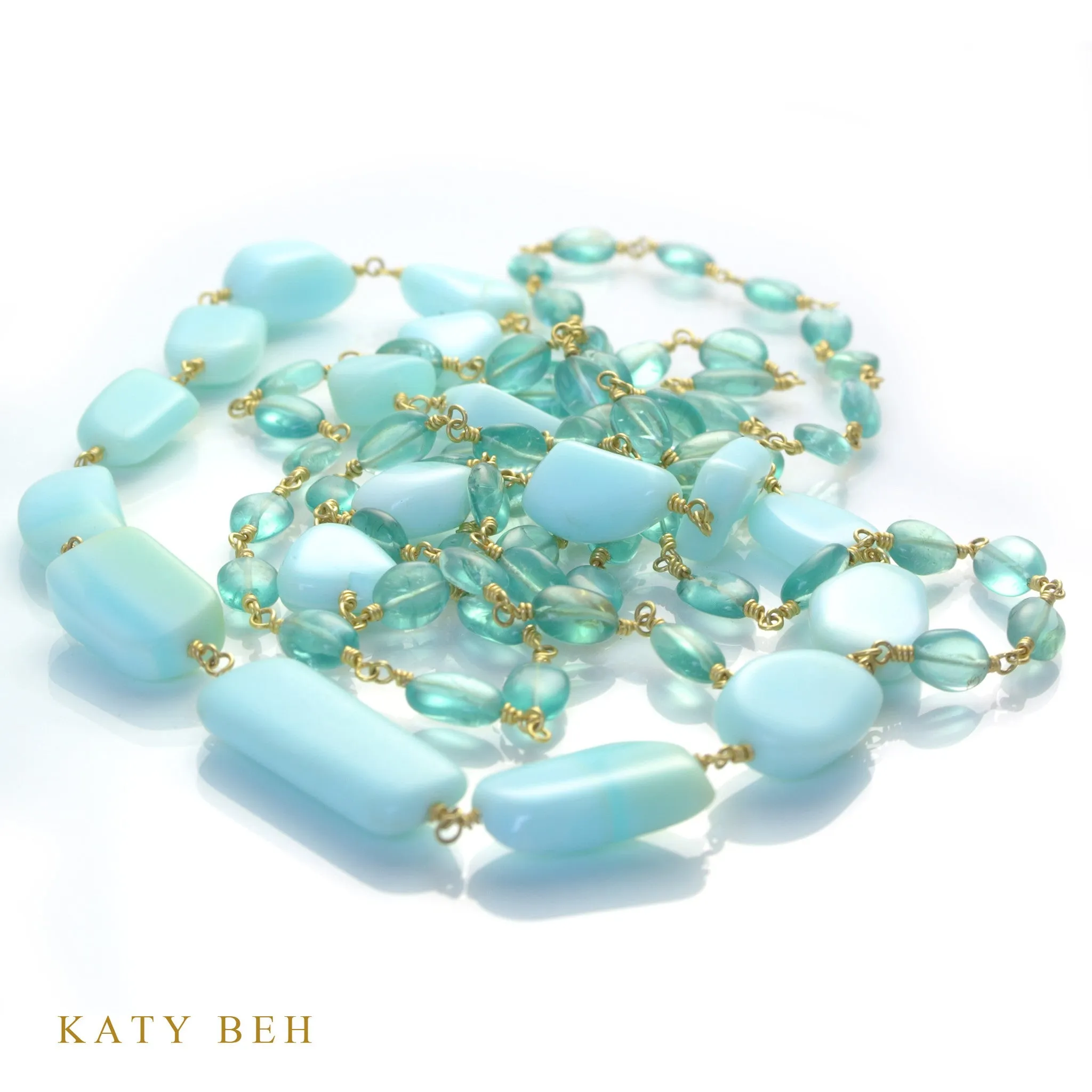 Peruvian Opal and Apatite Chain Necklace