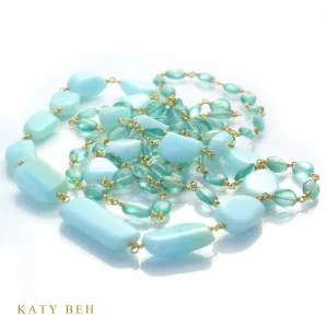 Peruvian Opal and Apatite Chain Necklace