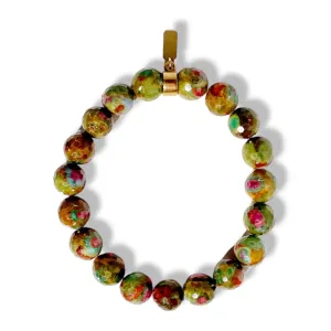 Pink and Green Ruby Natural Gemstone Bracelet