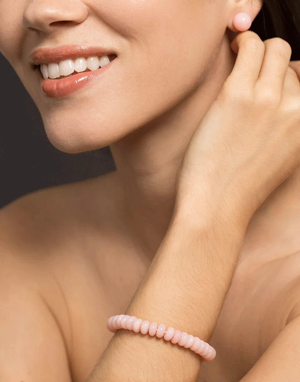 Pink Opal Bead Bracelet