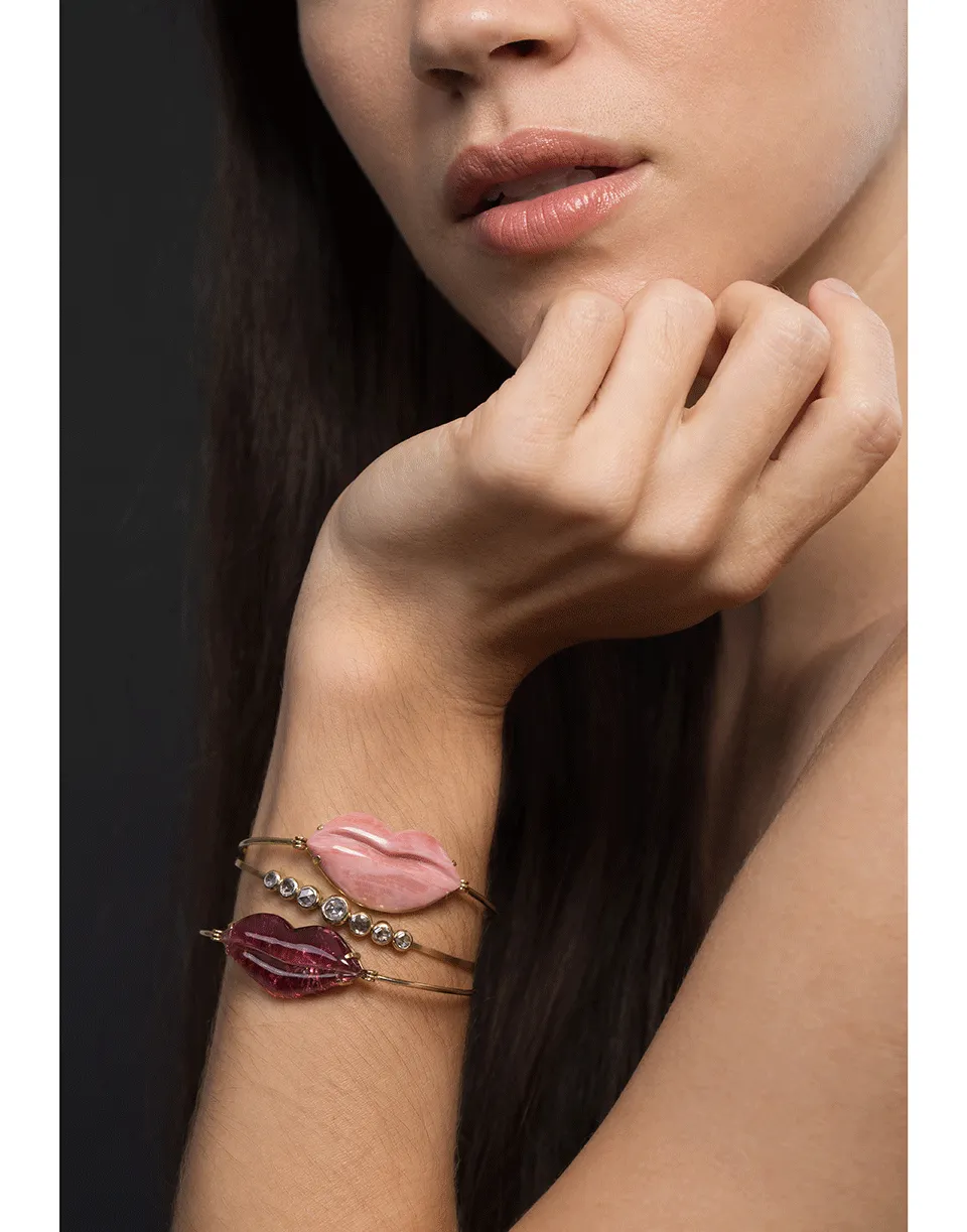 Pink Opal Lips Bracelet