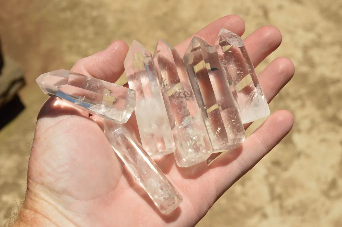 Polished Clear Quartz Crystal Points x 24 From Madagascar