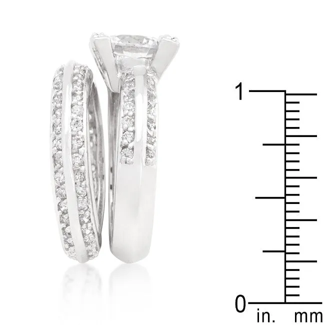 Round Cut Pave Ring Set